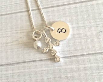 First Communion Necklace, Confirmation Gift, Baptism Gift, God Daughter Gift, Cross Necklace, Cross Jewelry, Religious Jewelry, Easter Gift