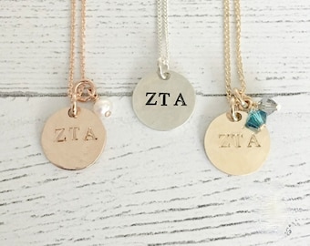 Collier Zeta Tau Alpha - Bijoux Zeta Tau Alpha - Collier de sororité - Bijoux de sororité - ZTA Bijoux de sororité - Gros petits bijoux