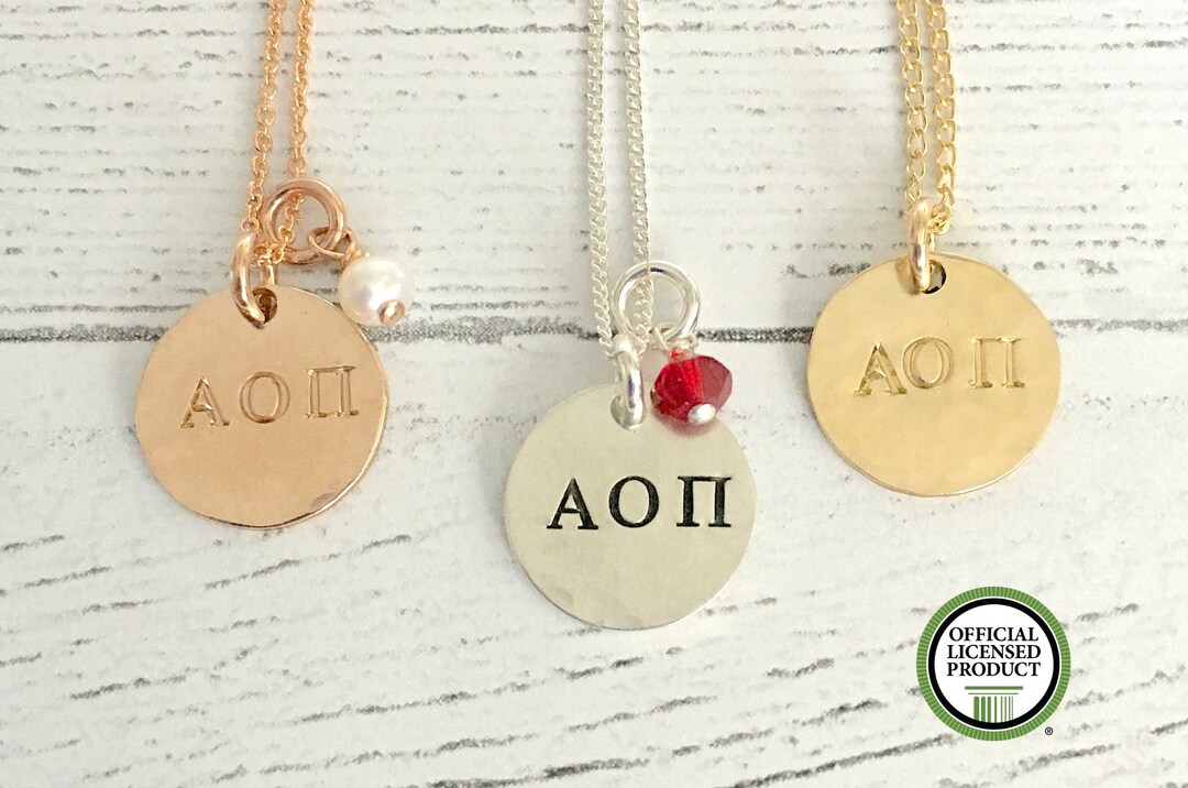 Alpha Omicron Pi Necklace Alpha Omicron Pi Jewelry Etsy