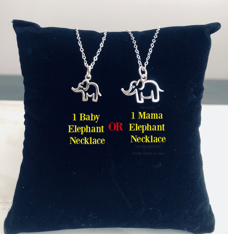 Mama and Baby Elephant Necklace Mom and Baby Elephant Etsy