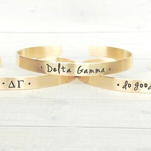 Delta Gamma Bracelet Delta Gamma Jewelry Delta Gamma Do Good Sorority Cuff Bracelet Big Little Gift Sorority Initiation Gift image 2