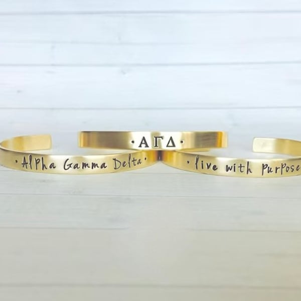 Alpha Gamma Delta Bracelet - Alpha Gamma Delta Bracelet - Sorority Jewelry - Sorority Bracelet - Big Little Gift - Sorority Initiation Gift