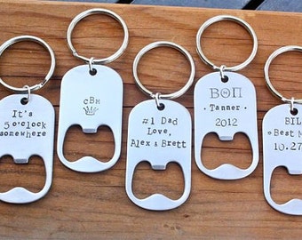 Personalized Bottle Opener Key Chain, Graduation Gift, Father's Day Gift, Groomsmen Gift, Beer Lover Gift, Guy Gift, TOP SELLER