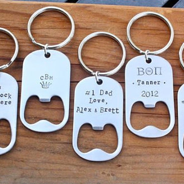 Personalized Bottle Opener Key Chain, Graduation Gift, Father's Day Gift, Groomsmen Gift, Beer Lover Gift, Guy Gift, TOP SELLER