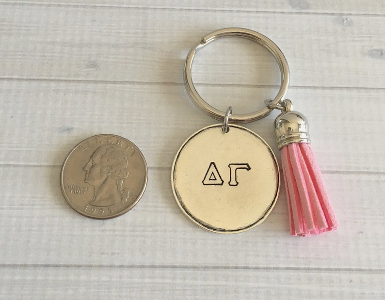 Chi Omega Key Chain, Sorority Key Chain, Tassel Key Chain, Personalized Sorority Key Chain, Sorority Rush Gift, Big Little Gift image 3