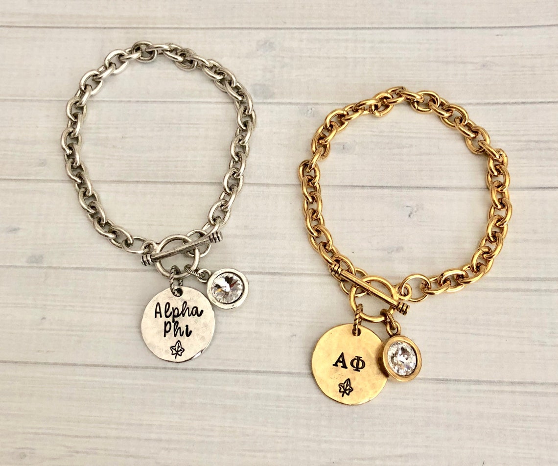 Alpha Phi Bracelet Alpha Phi Jewelry Alpha Phi Charm Etsy