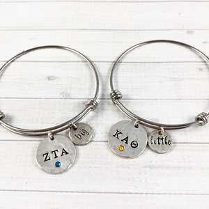 Gamma Phi Beta Bracelet, Gamma Phi Beta Bangle Bracelet, Sorority Bracelet, Sorority Alumnae, Sorority Legacy, Sorority Mom image 3