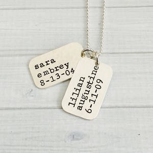 Dog Tag Necklace - Personalized Dog Tags Silver - Couples Gift - Father's Day Gift - New Dad Gift - Daddy Dog Tags - Gift for Him