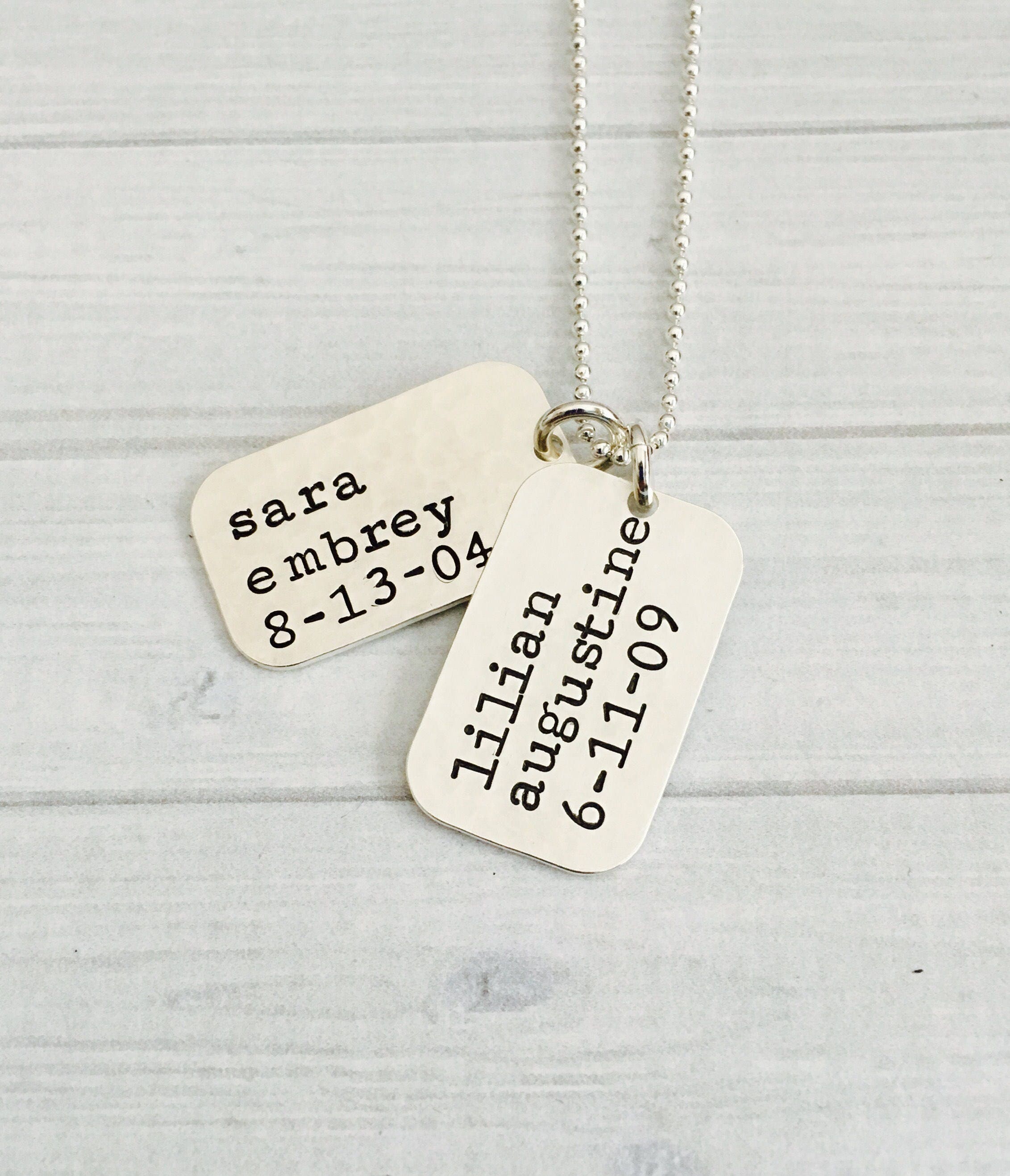 silver950 【2枚組】dog tag handmade Amazon.com : YEHANTI Personalized Custom Dog Tags, Stainless