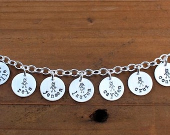 Bracciale personalizzato, gioielli personalizzati mamma, nonna gioielli, braccialetto di fascino familiare, braccialetto della mamma personali