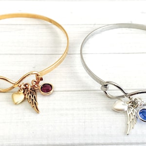 Memorial Bracelet - Angel Wing Bracelet - Angel Wing Jewelry - Infinity Jewelry - Memorial Jewelry - Remembrance Bracelet - Sympathy Gift