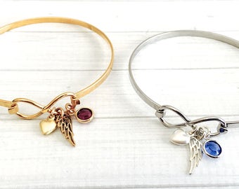 Memorial Bracelet - Angel Wing Bracelet - Angel Wing Jewelry - Infinity Jewelry - Memorial Jewelry - Remembrance Bracelet - Sympathy Gift