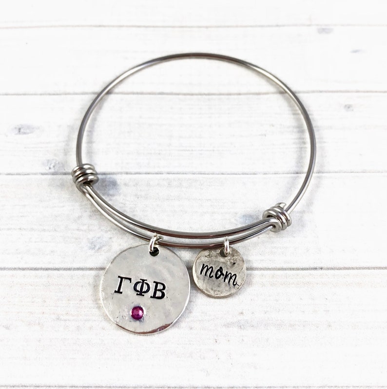 Gamma Phi Beta Bracelet, Gamma Phi Beta Bangle Bracelet, Sorority Bracelet, Sorority Alumnae, Sorority Legacy, Sorority Mom image 6