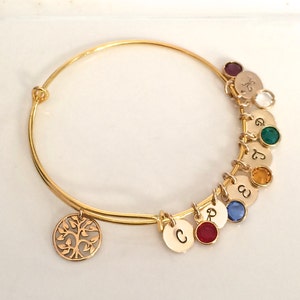 Personalized Family Tree Bracelet, Gold Bracelet, Gift for Her, Family Tree Jewelry, Mother&#39;s Day Bracelet, Mother&#39;s Day Gift