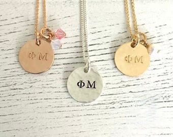 Phi Mu Necklace - Phi Mu Jewelry - Sorority Necklace - Sorority Jewelry - Phi Mu Sorority Jewelry - Big Little Jewelry