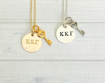 Kappa Kappa Gamma Necklace, Kappa Kappa Gamma Jewelry, Kappa Key Jewelry, Kappa Kappa Gamma Merch, KKG Merch, Big Little Jewelry