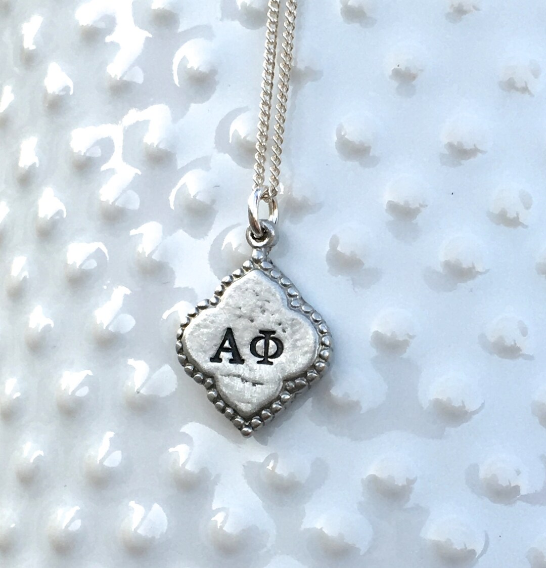 Alpha Phi Necklace Alpha Phi Jewelry Pewter Sorority Etsy