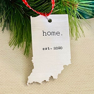 Indiana Ornament, Personalized Indiana Ornament, Indiana Christmas Ornament, 2024 Holiday Ornament, Keepsake Ornament