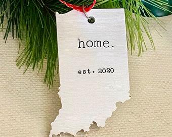Indiana Ornament, Personalized Indiana Ornament, Indiana Christmas Ornament, 2023 Holiday Ornament, Keepsake Ornament