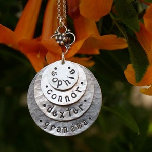 Hand Stamped Necklace, Personalized Mom Jewelry, Grandma Jewelry, Mother's Day Gift, Mother's Day Gift for Grandma image 3