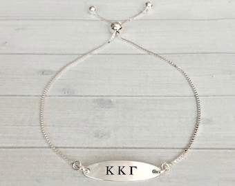 Kappa Kappa Gamma Bracelet - Kappa Kappa Gamma Jewelry - KKG Sorority Bracelet - Adjustable Bolo Bracelet - Sorority Jewelry Big Little Gift