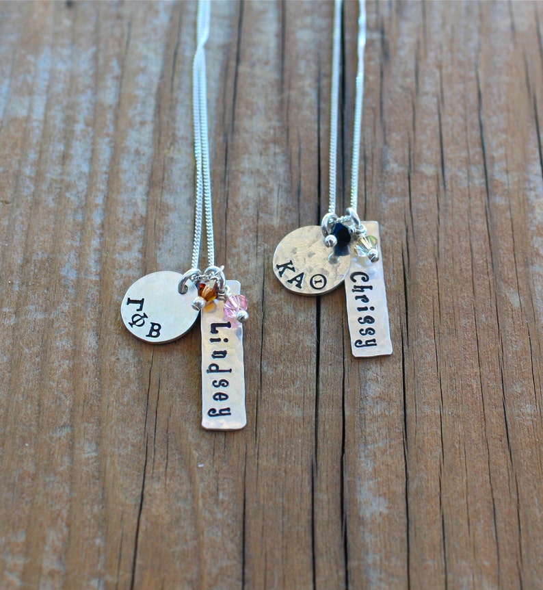 Alpha Chi Omega Necklace Alpha Chi Omega Jewelry Sorority Lavalier Necklace Big Sis Little Sis Sorority Jewelry image 3