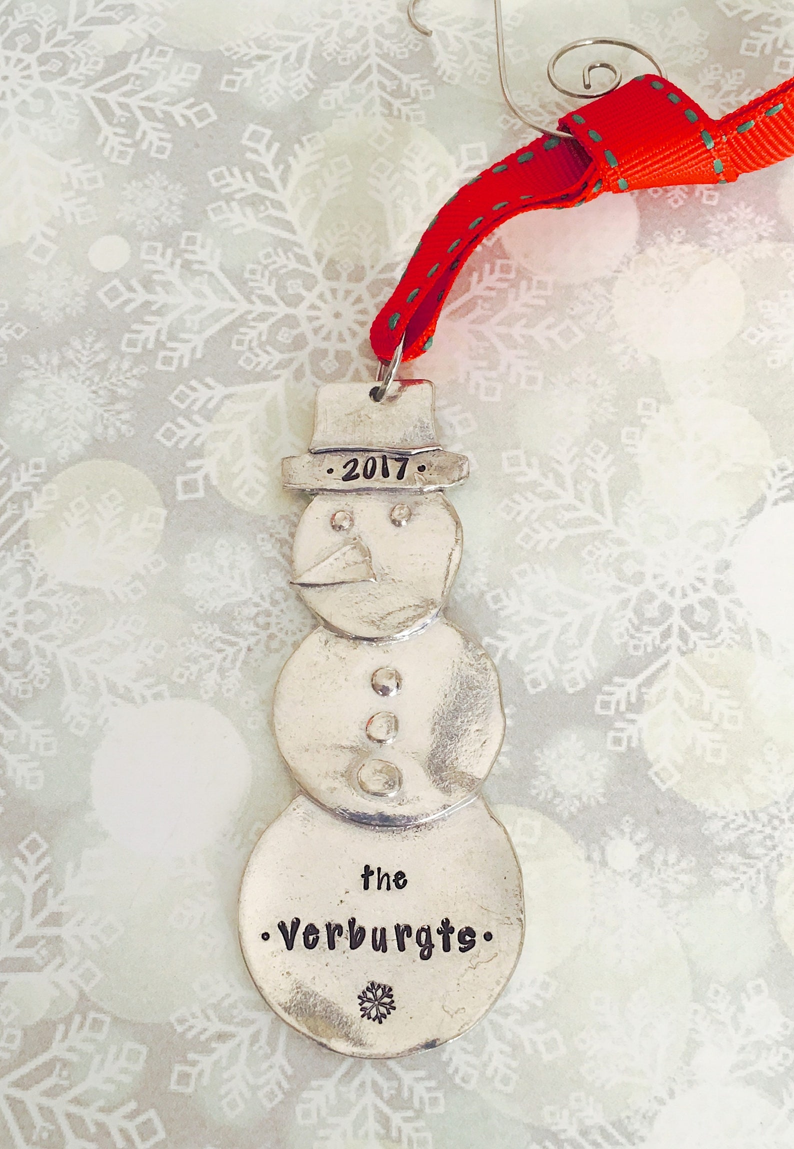 Personalized Sisters Snowman Ornament ~ Two Snowmen On A Sled With A