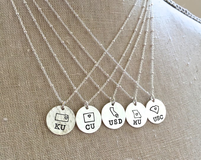 College Necklace, College Acceptance Gift, Graduation Necklace, Graduation Gift, New College Gift, College Admission Gift, Class of 2024