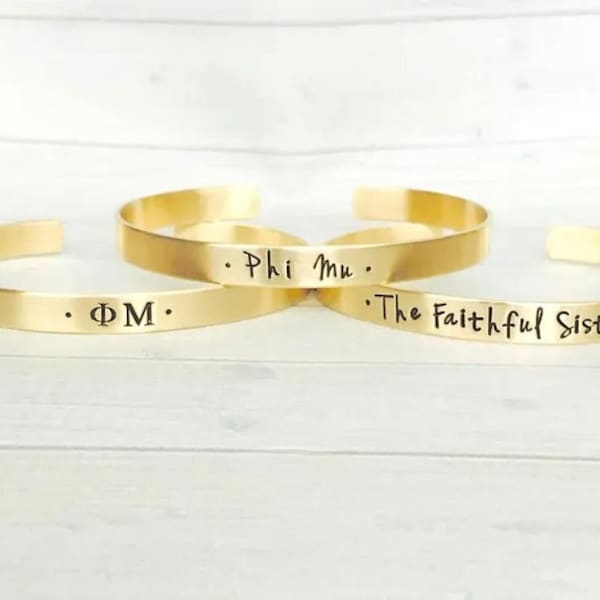 Phi Mu Bracelet - Phi Mu Jewelry - Sorority Bracelet - Sorority Jewelry - Sorority Recruitment Gift - Big Sis Little Sis Gift