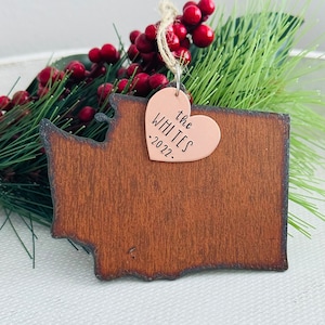 Washington Ornament, Personalized Washington Ornament, Washington Christmas Ornament, Family Ornament, 2024 Ornament, Keepsake Ornament