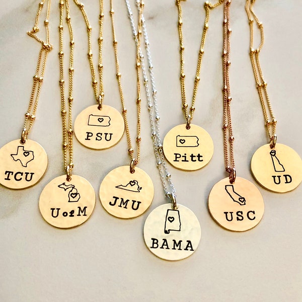 College Necklace, College Acceptance Gift, Graduation Necklace, Graduation Gift, New College Gift, College Admission Gift, Class of 2024