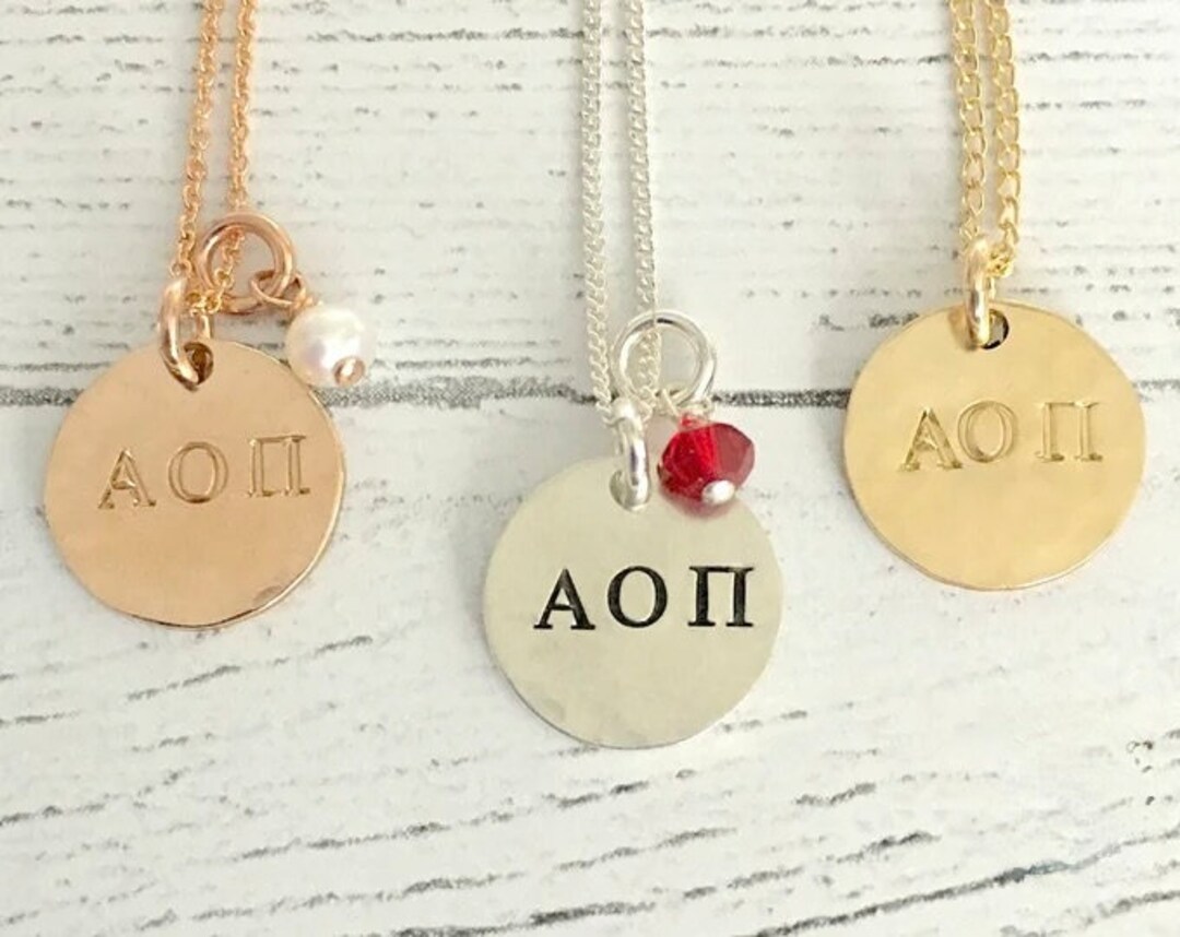 Alpha Omicron Pi Necklace Alpha Omicron Pi Jewelry Sorority Necklace