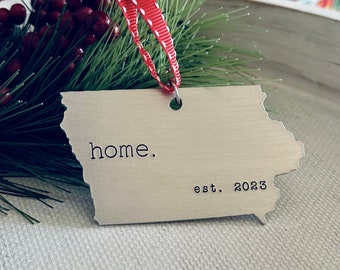 Iowa Ornament, Personalized Iowa Ornament, Iowa Christmas Ornament, 2023 Holiday Ornament, Keepsake Ornament