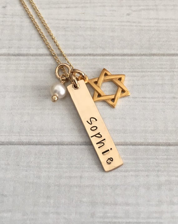 Bat Mitzvah Necklace Bat Mitzvah Gift Bat Mitzvah Jewelry Bat Mitzvah Charm Necklace Star of David Necklace Hanukkah Gift