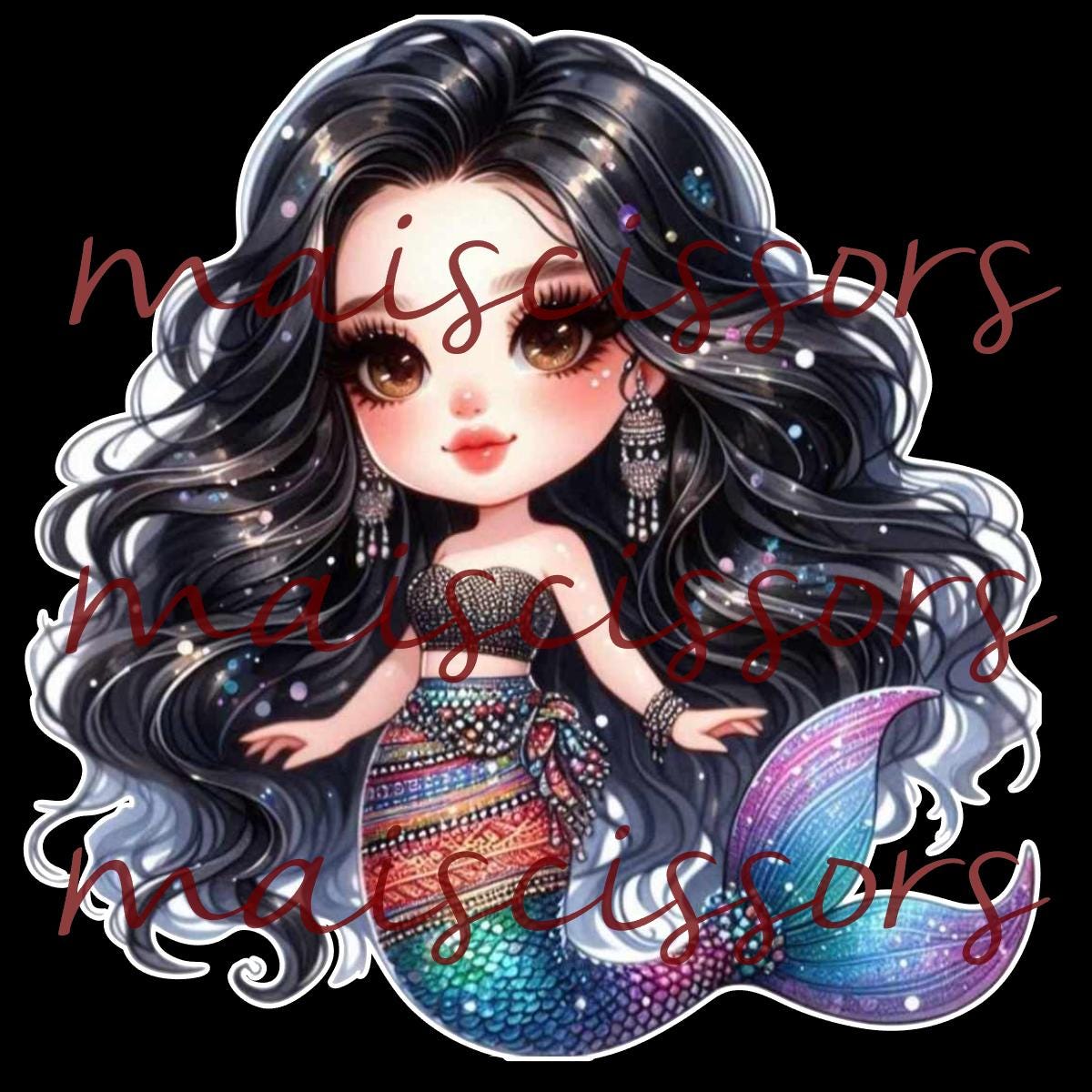 Hmong Asian Chibi Mermaid Girl Woman Women Digital Art PNG Clipart - Etsy