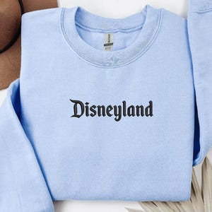 Embroidered Disneyland Comfort Colors® Crewneck Sweatshirt – Gildan Crewneck and Hoodie Disneyland Apparel image 1
