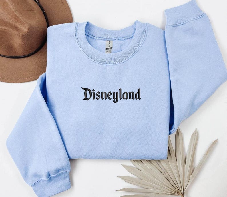 Embroidered Disneyland Comfort Colors® Crewneck Sweatshirt – Gildan Crewneck and Hoodie Disneyland Apparel image 1