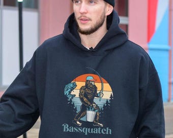 Bassquatch Fishing Sweatshirt: Funny Bigfoot Fisherman Gift