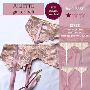 Patrón de costura en PDF para liguero JULIETTE (Tallas regulares XS-L)