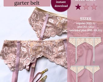 JULIETTE garter belt - PDF sewing pattern (Extended plus sizes 6XL-10XL)