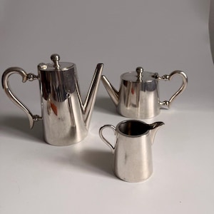 Versilbert Kaffee Tee Set 3tlg Milchkännchen Mid Century Minimal