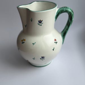 Vintage Gmundner Keramik Pitcher: 2L Streublumen Austrian Ceramic Jug