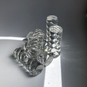 Juego de 6 portacuchillos de bambú estilo Baccarat vintage de cristal, PorteCoutauex — Vajilla pesada francesa Art Déco