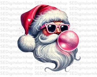 Cool Santa Christmas Sublimation PNG for Crafters & DTF Printing