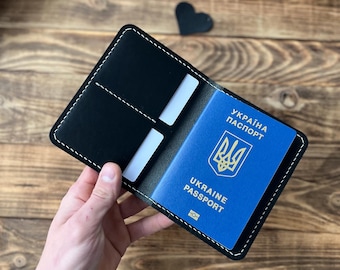 Handmade Leather Passport Holder | Minimalist Slim Travel Wallet