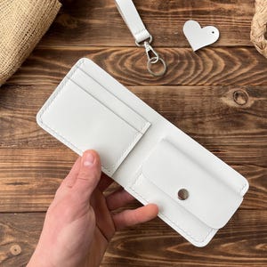 Minimalist Handmade White Leather Wallet | Gift For Women | Unique Gift