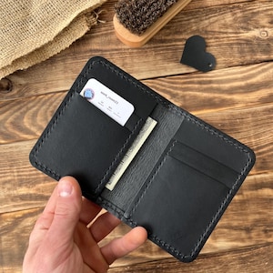 Echte Butter Leder Geldbörse in klassischem Schwarz | Stilvolles Herrenleder-Accessoire | Lederwaren