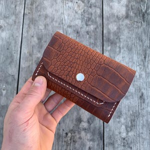 Porta carte in pelle fatto a mano / Portafoglio sottile / Regalo per uomo