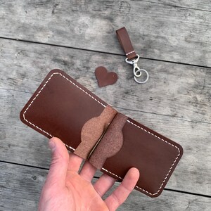 Kompakte Leder Geldbörse | Von Hand gefertigte Geldscheinklammer aus Leder | Geschenk für Männer