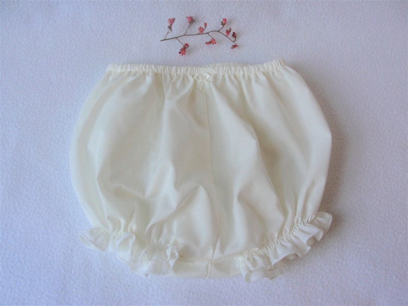 Baby bloomers,diaper cover, girl diaper cover,bloomers with ruffles, baby diaper cover, available in IVORY or WHITE sizes Newborn 3T image 1